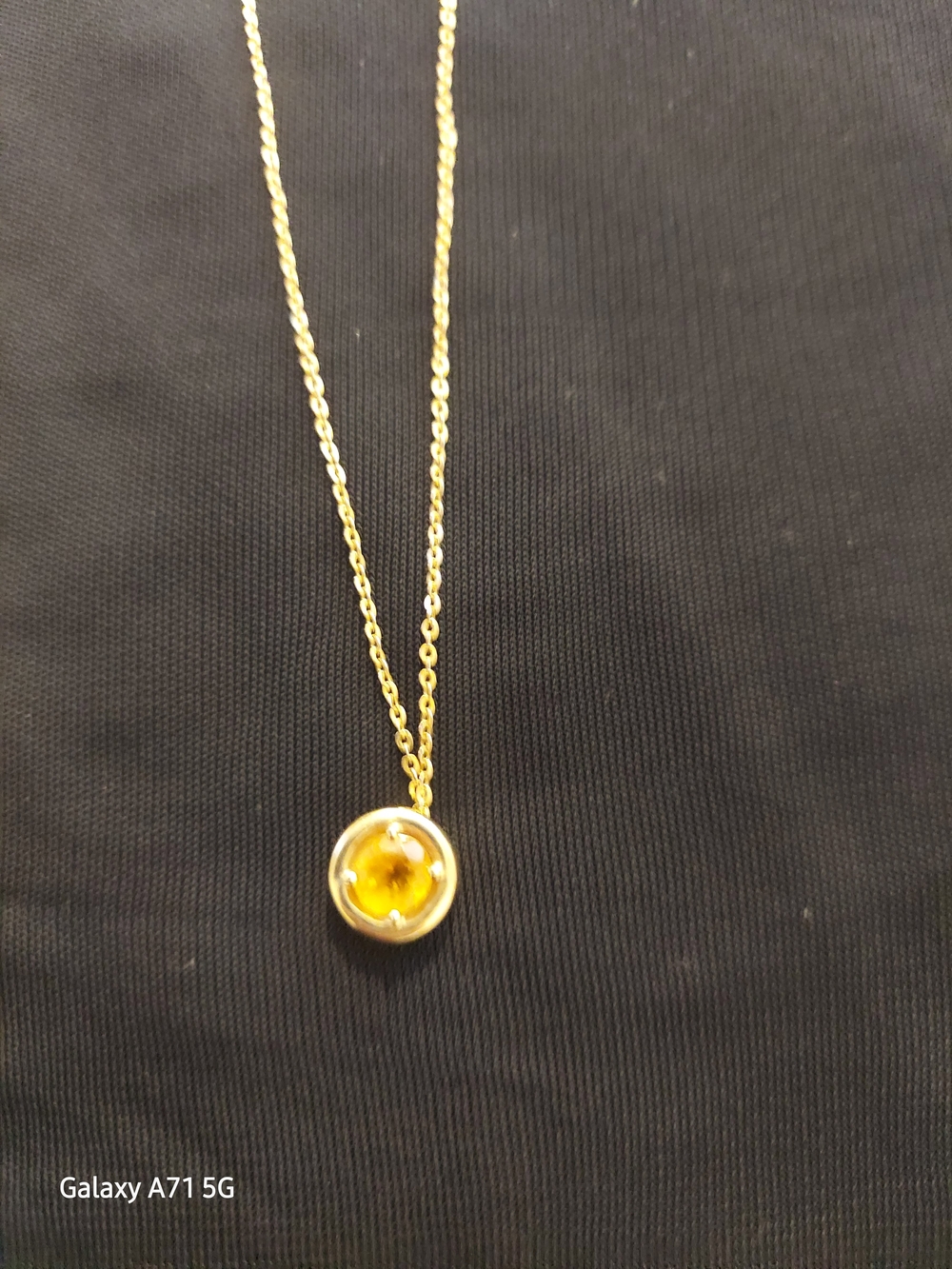 Macy's Real Gold Chain Necklace with Citrine Gemstone Pendant